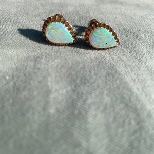 Vintage opal clip-on earrings